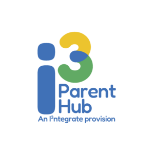 A logo for the i3 Parent Hub which is a large i with a 3 beside it.