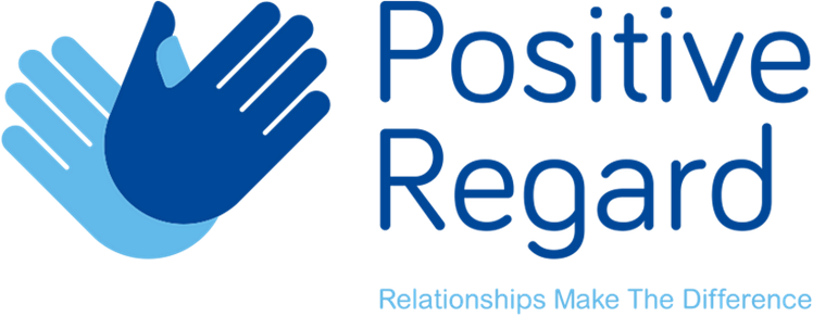 Two hands linked with the wording of Positive Regard Relationships make the difference