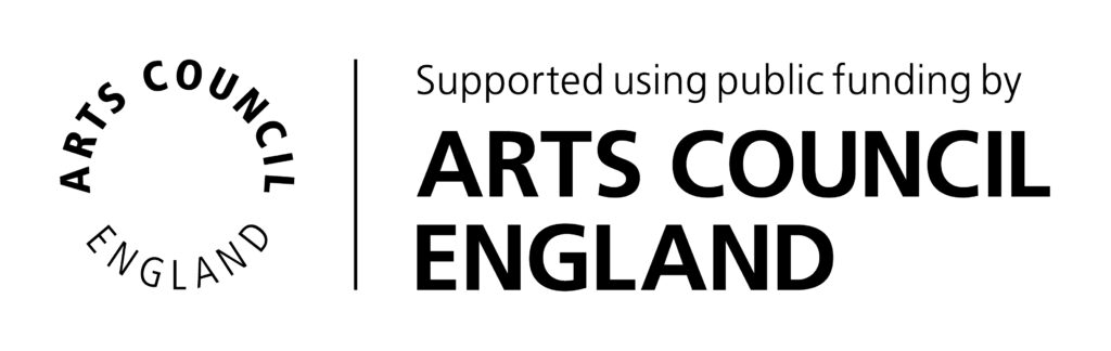Logo which reads 'supported using public funding by Arts Council England'